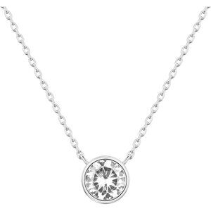 Women's 14K Gold Plated Circle CZ Solitaire Necklace | Elegant Bezel Pendant